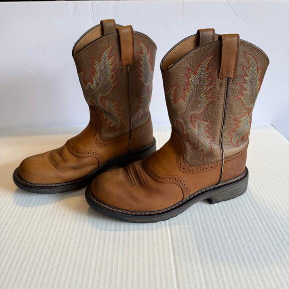 Ariat Kids WorkHog Western Leather Boots Size 4.5 Youth Pull-On Style 10007836 - Picture 6 of 14